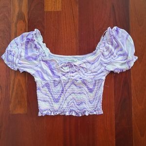 Urbanoutfitters lavender and pink swirl crop top 💜💕